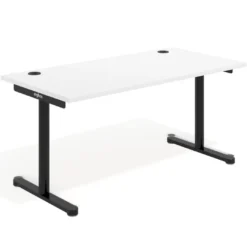 Mesa de Escritorio Tdesk, fondo 80cm, estructura negra, sobre recto