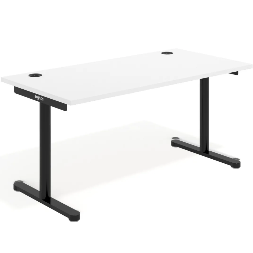 Mesa de Escritorio Tdesk, fondo 80cm, estructura negra, sobre recto