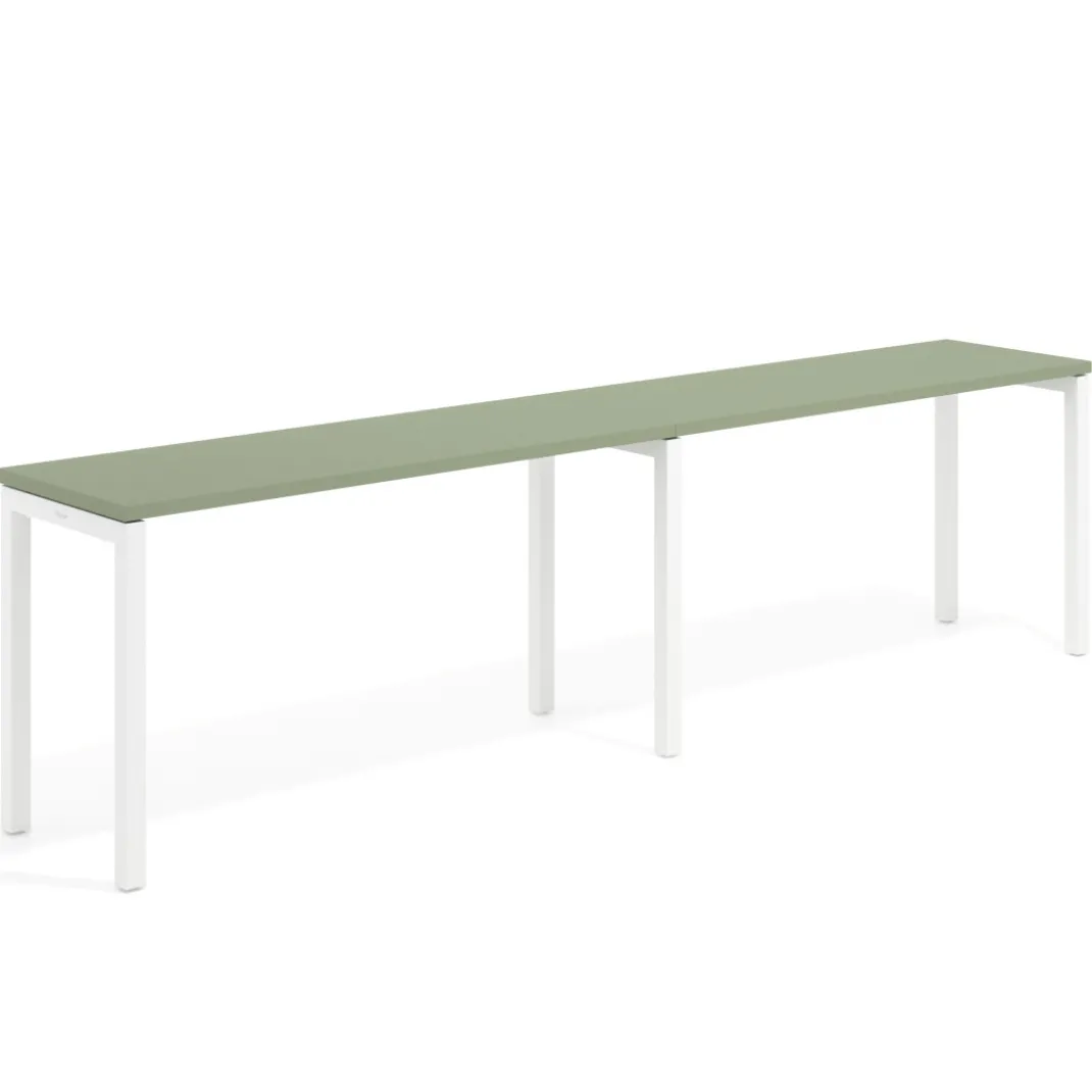 Mesa de formación progresiva doble Kube, fondo 50cm, estructura blanco