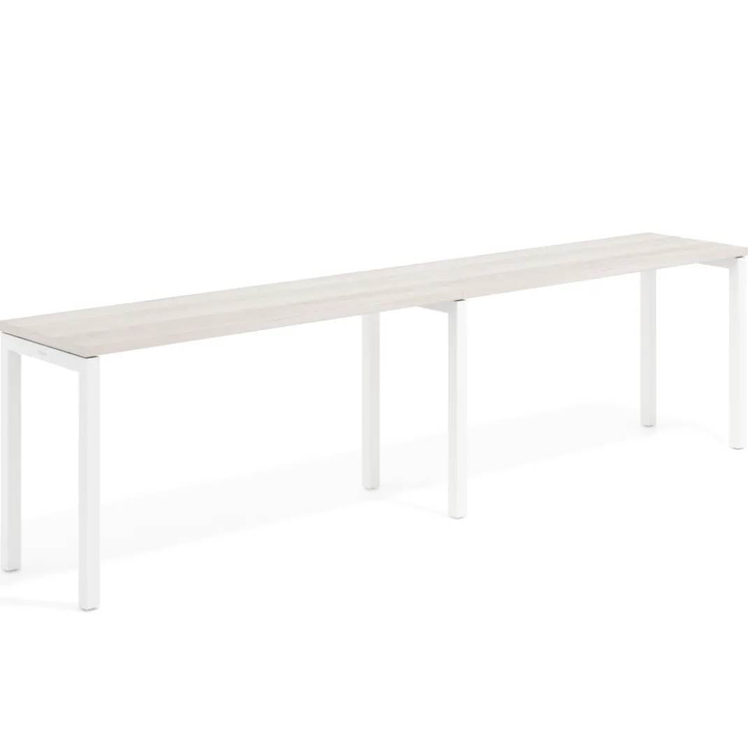 Mesa de formación progresiva doble Kube, fondo 50cm, estructura blanco