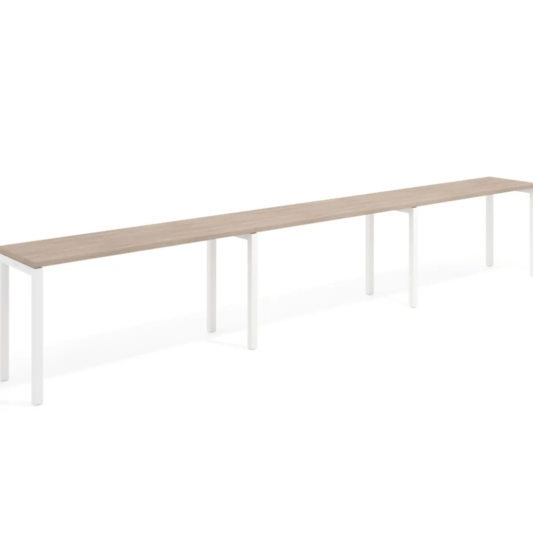 Mesa de formación progresiva triple Kube, fondo 50cm, estructura blanco