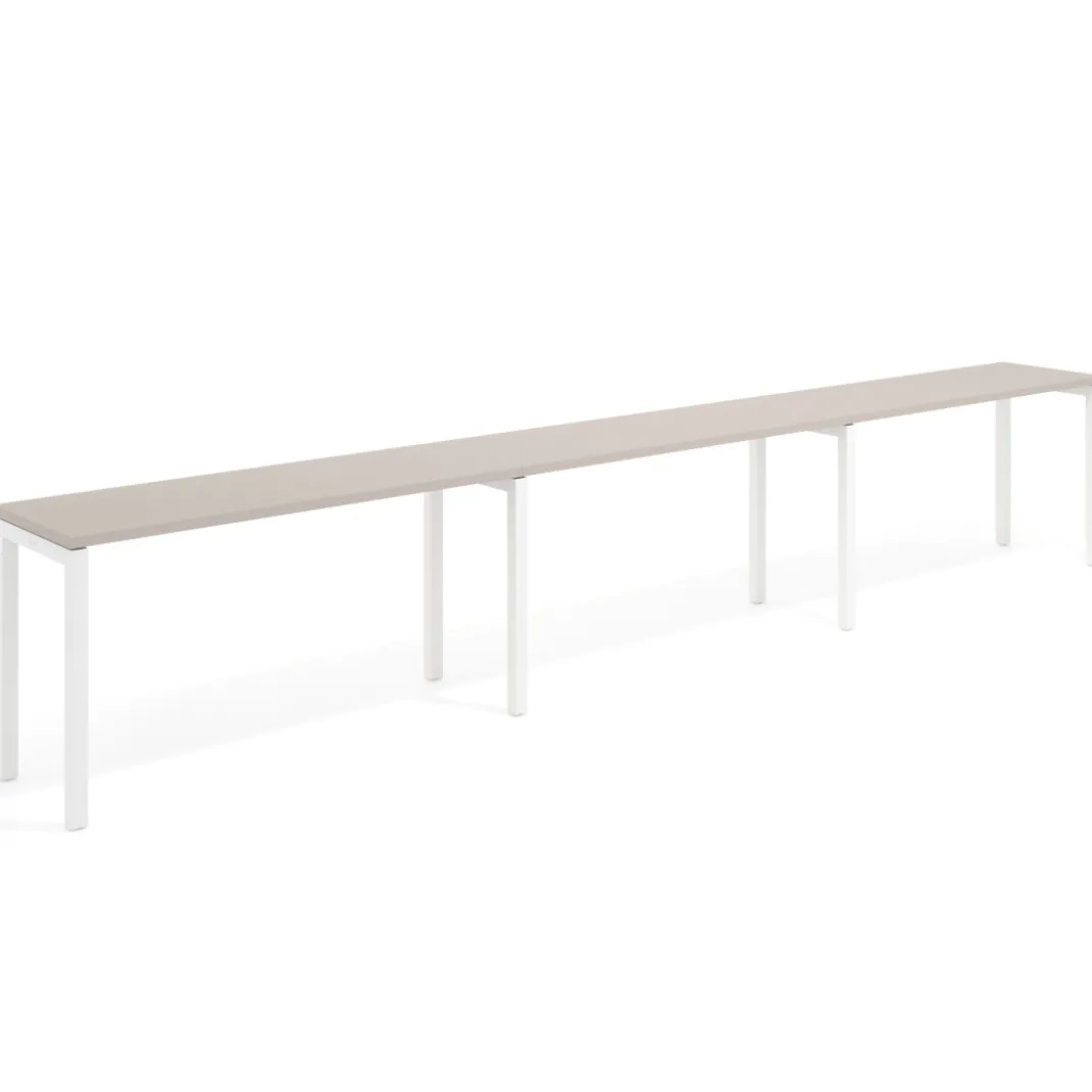 Mesa de formación progresiva triple Kube, fondo 50cm, estructura blanco