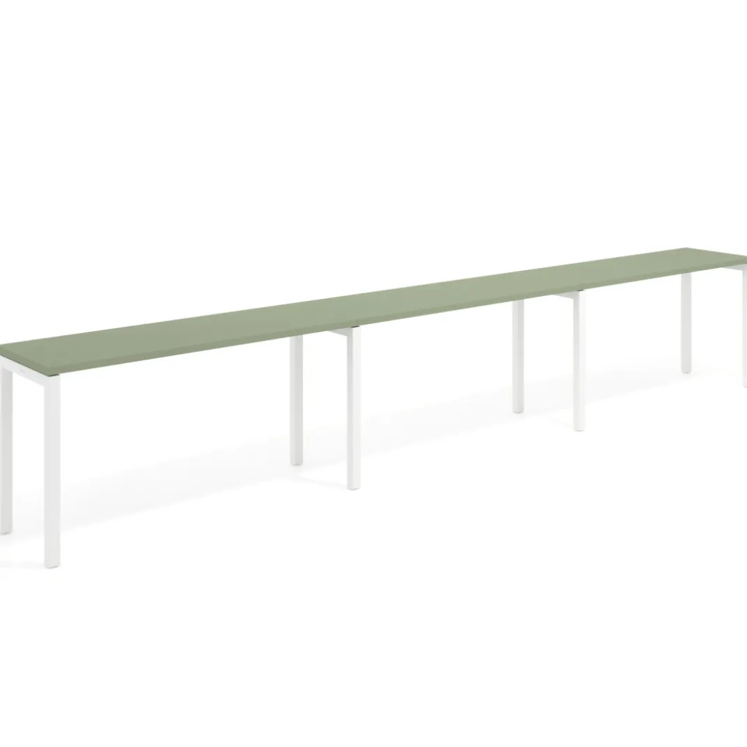 Mesa de formación progresiva triple Kube, fondo 50cm, estructura blanco