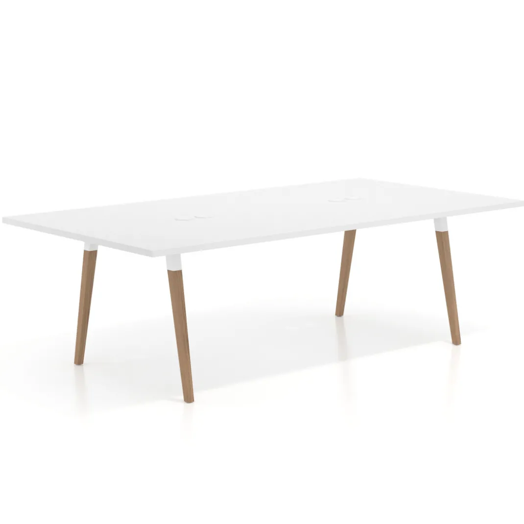 Mesa de juntas rectangular Arki con encimera continua fondo 126 cm