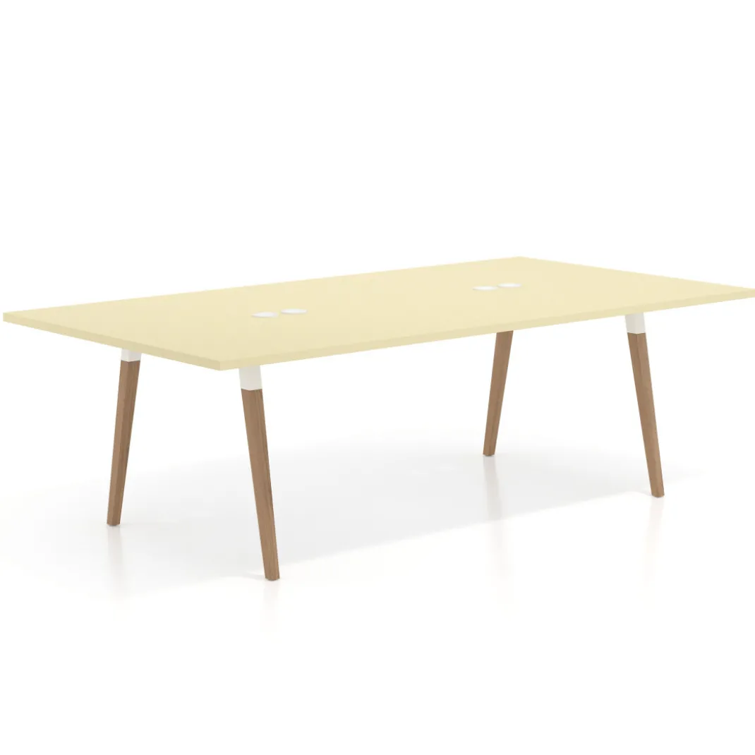 Mesa de juntas rectangular Arki con encimera continua fondo 126 cm