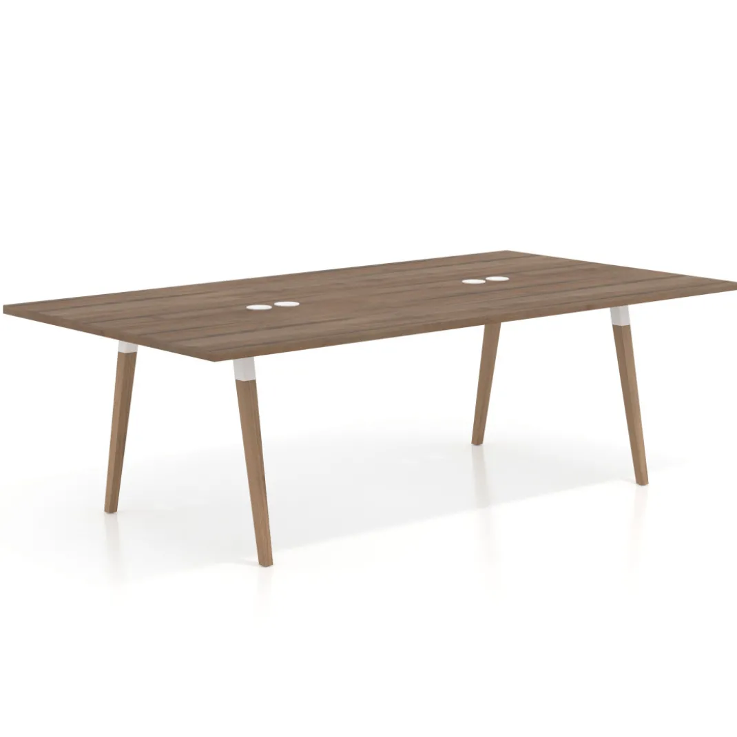 Mesa de juntas rectangular Arki con encimera continua fondo 126 cm