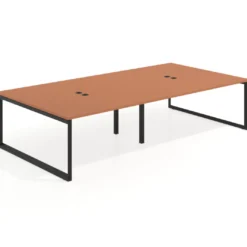 Mesa de juntas rectangular doble fondo 166 cm, estructura negra