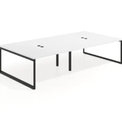 Mesa de juntas rectangular doble fondo 166 cm, estructura negra