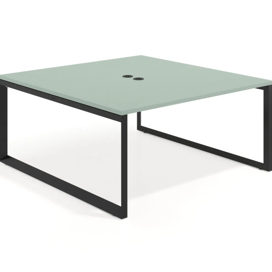 Mesa de juntas rectangular fondo 166 cm, estructura negra