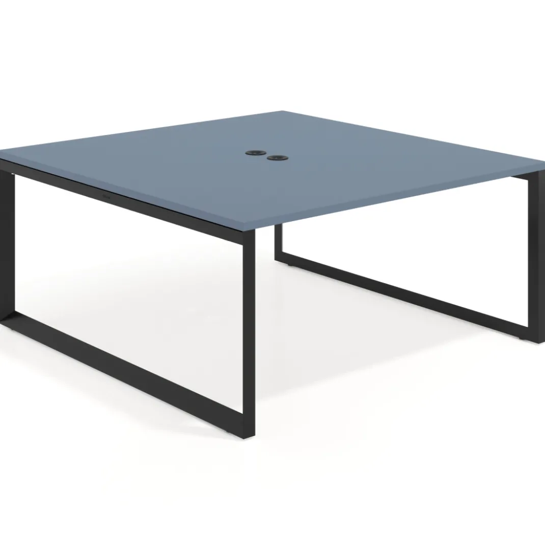 Mesa de juntas rectangular fondo 166 cm, estructura negra