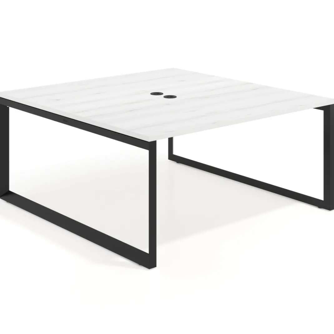 Mesa de juntas rectangular fondo 166 cm, estructura negra