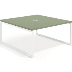 Mesa de juntas rectangular fondo 166 cm, estructura blanca
