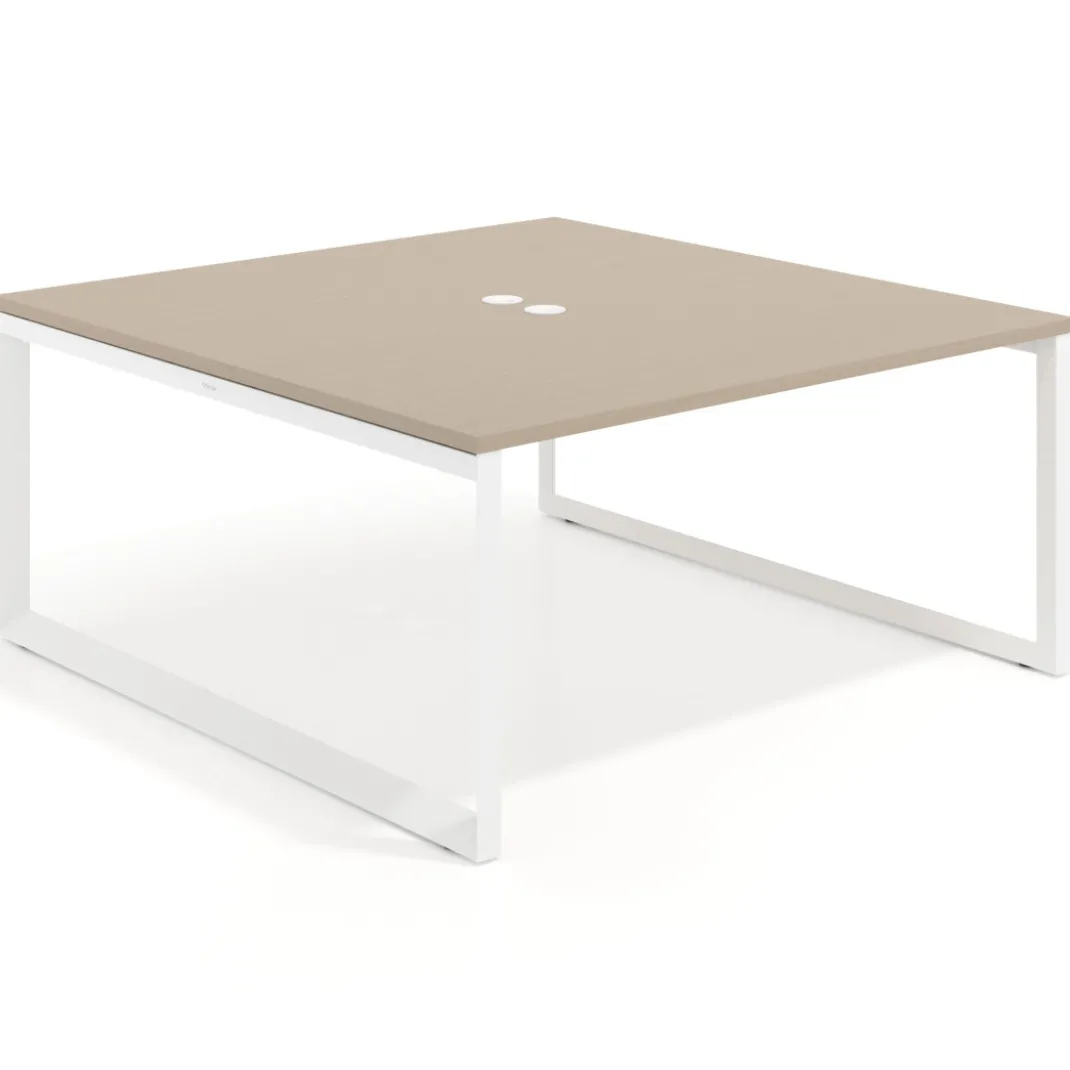 Mesa de juntas rectangular fondo 166 cm, estructura blanca