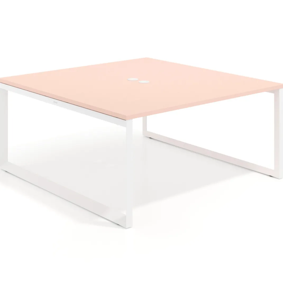 Mesa de juntas rectangular fondo 166 cm, estructura blanca