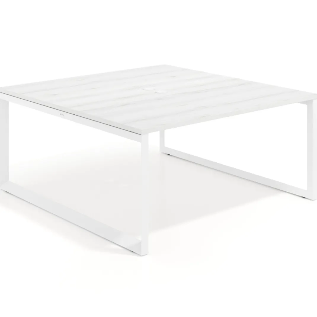 Mesa de juntas rectangular fondo 166 cm, estructura blanca