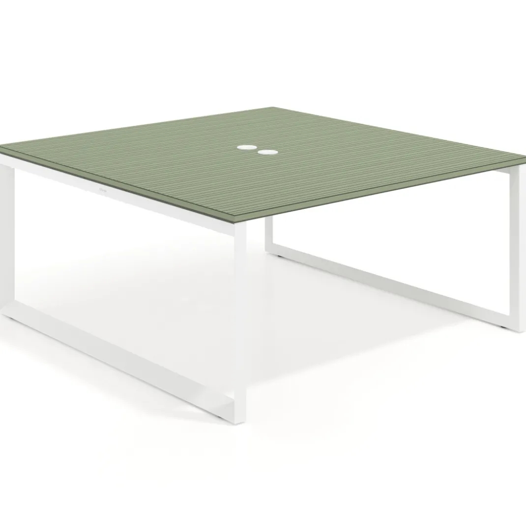 Mesa de juntas rectangular fondo 166 cm, estructura blanca