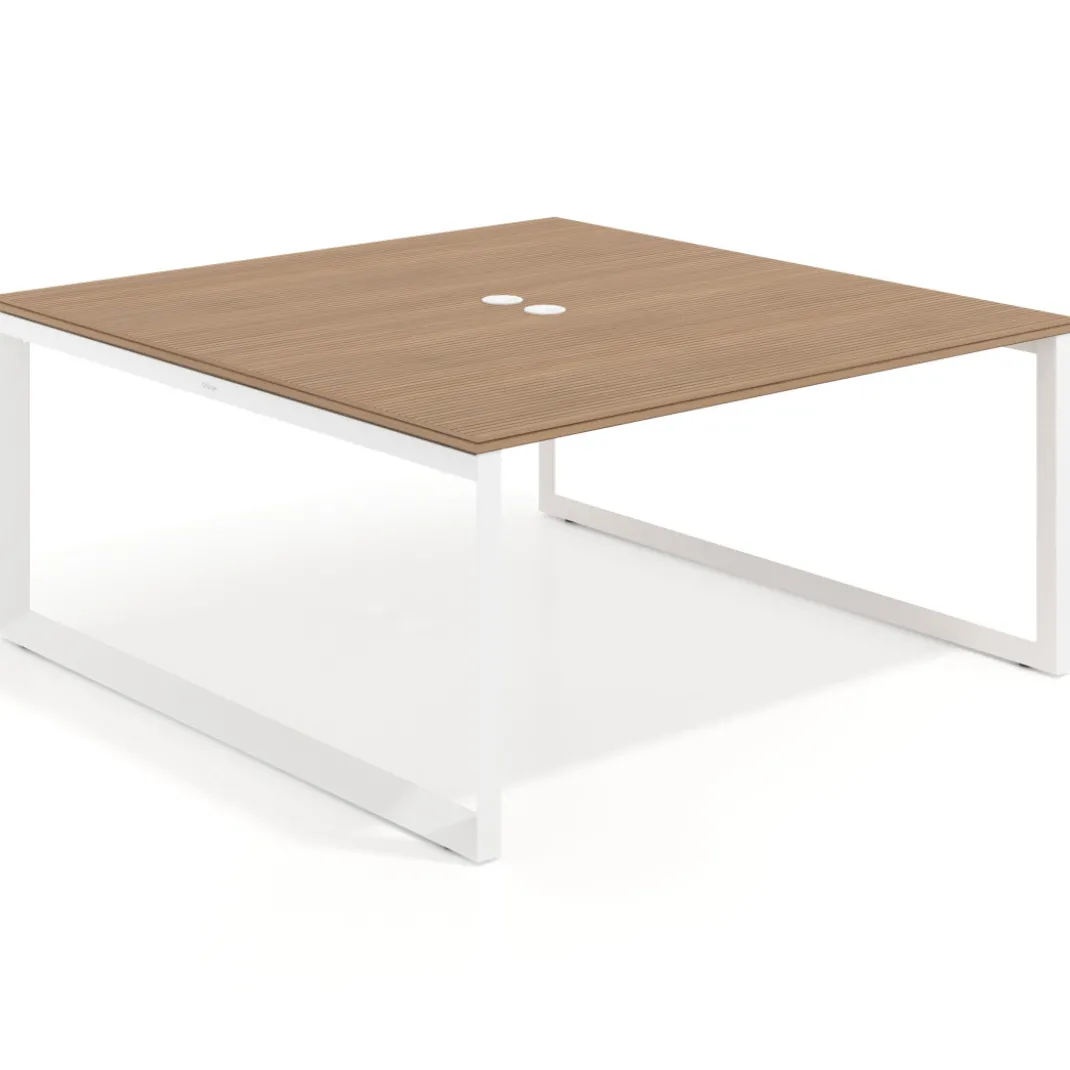 Mesa de juntas rectangular fondo 166 cm, estructura blanca