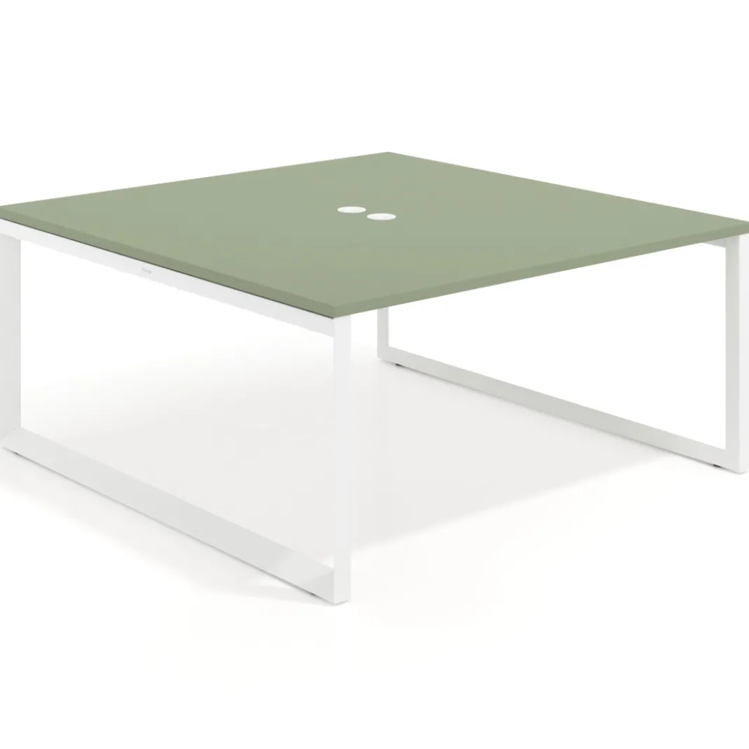 Mesa de juntas rectangular fondo 166 cm, estructura blanca