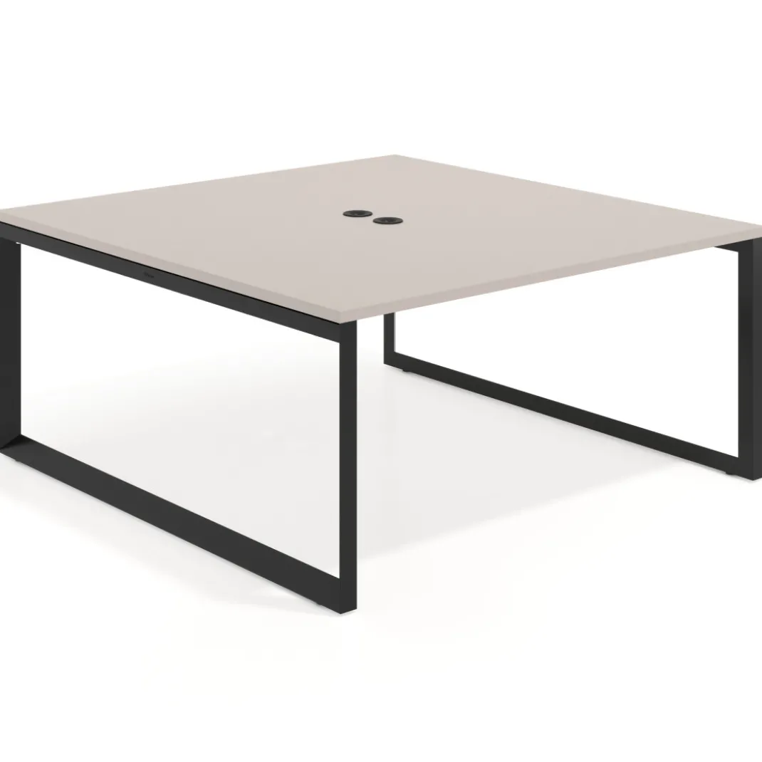 Mesa de juntas rectangular fondo 166 cm, estructura negra