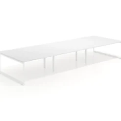 Mesa de juntas rectangular triple fondo 166 cm, estructura blanca