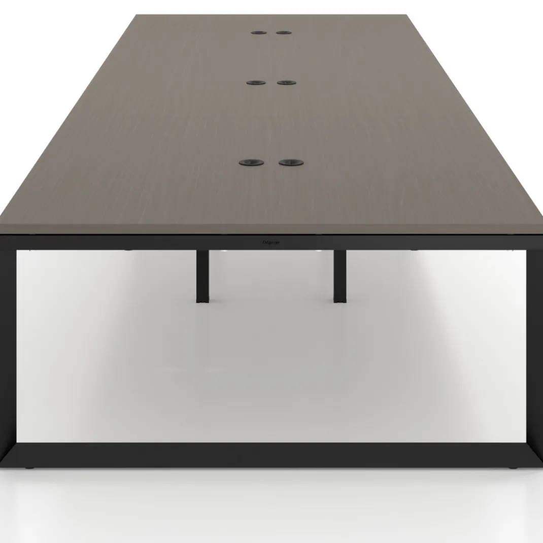 Mesa de juntas rectangular triple fondo 166 cm, estructura negra