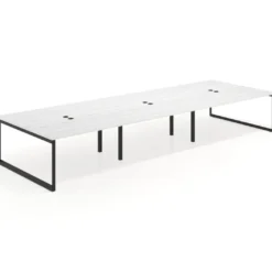 Mesa de juntas rectangular triple fondo 166 cm, estructura negra