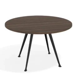 Mesa de juntas redonda, diametro 130, patas de aluminio, estructura negra