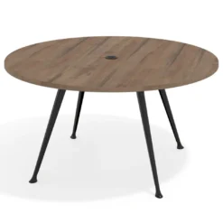 Mesa de juntas redonda, diametro 150, patas de aluminio, estructura negra