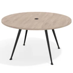 Mesa de juntas redonda, diametro 150, patas de aluminio, estructura negra