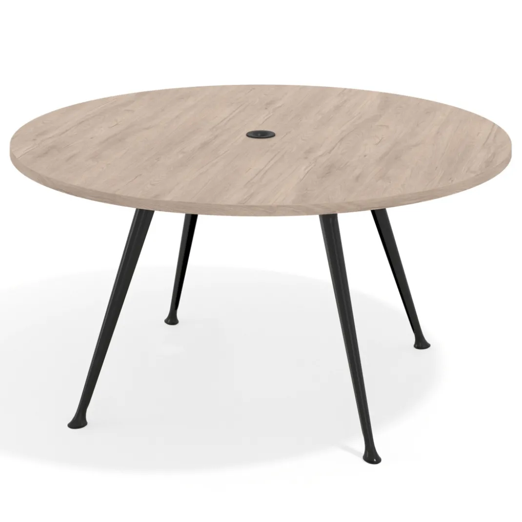 Mesa de juntas redonda, diametro 150, patas de aluminio, estructura negra
