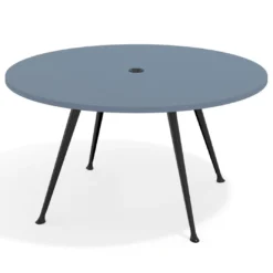 Mesa de juntas redonda, diametro 150, patas de aluminio, estructura negra