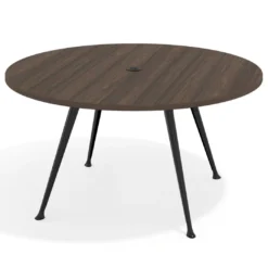 Mesa de juntas redonda, diametro 150, patas de aluminio, estructura negra