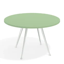 Mesa de juntas redonda, diametro 130, patas de aluminio, estructura cromada