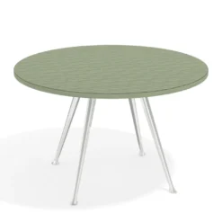 Mesa de juntas redonda, diametro 130, patas de aluminio, estructura cromada