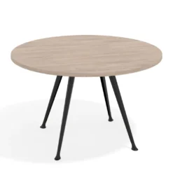 Mesa de juntas redonda, diametro 130, patas de aluminio, estructura negra