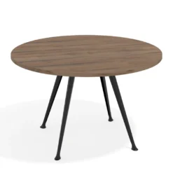 Mesa de juntas redonda, diametro 130, patas de aluminio, estructura negra
