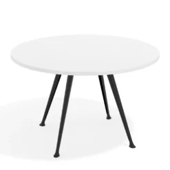 Mesa de juntas redonda, diametro 130, patas de aluminio, estructura negra