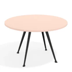 Mesa de juntas redonda, diametro 130, patas de aluminio, estructura negra