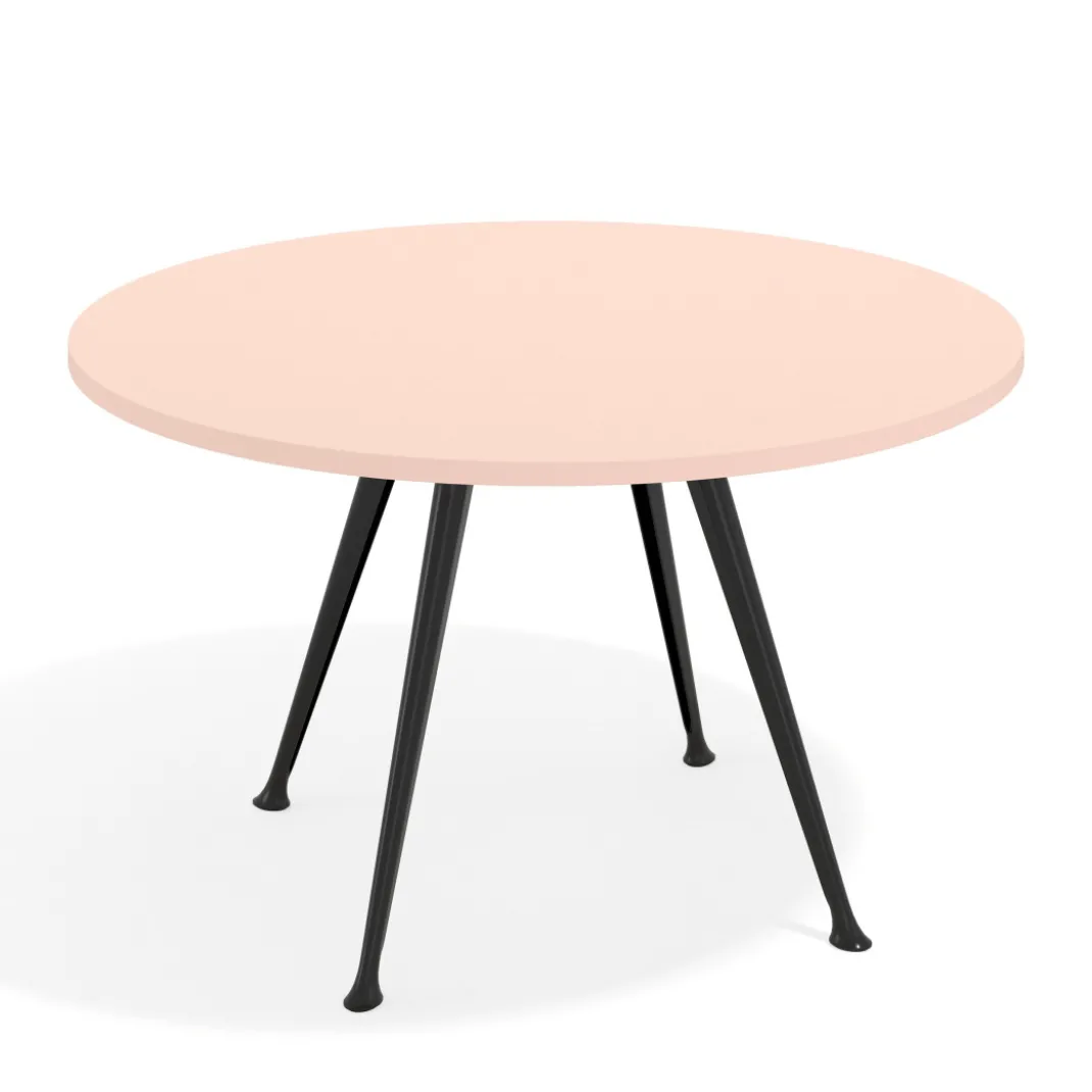 Mesa de juntas redonda, diametro 130, patas de aluminio, estructura negra