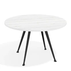 Mesa de juntas redonda, diametro 130, patas de aluminio, estructura negra