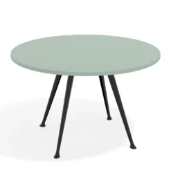 Mesa de juntas redonda, diametro 130, patas de aluminio, estructura negra