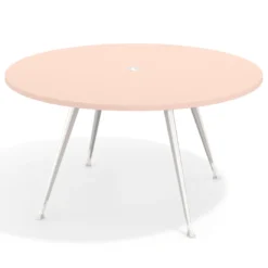 Mesa de juntas redonda, diametro 150, patas de aluminio, estructura cromada