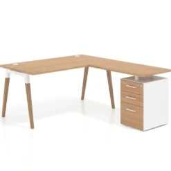 Mesa de oficina con cajones Arki, frontales de melamina