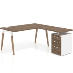 Mesa de oficina con cajones Arki, frontales de melamina