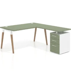Mesa de oficina con cajones Arki, frontales de melamina