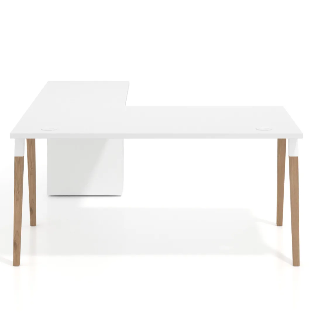 Mesa de oficina con cajones Arki, frontales de metal