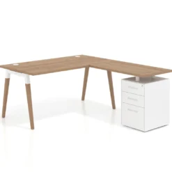Mesa de oficina con cajones Arki, frontales de metal