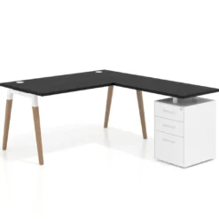 Mesa de oficina con cajones Arki, frontales de metal