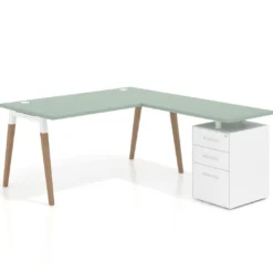 Mesa de oficina con cajones Arki, frontales de metal