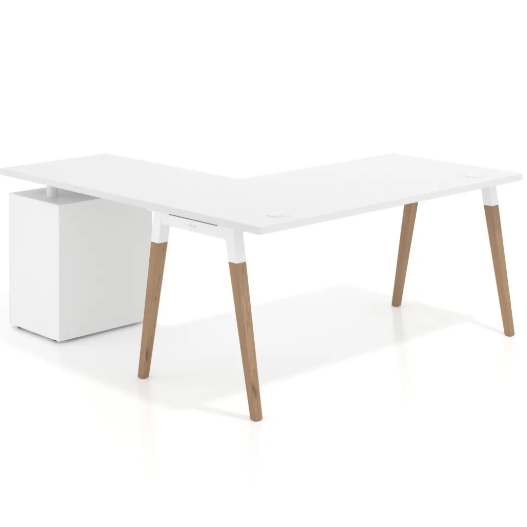 Mesa de oficina con cajones Arki, frontales de metal